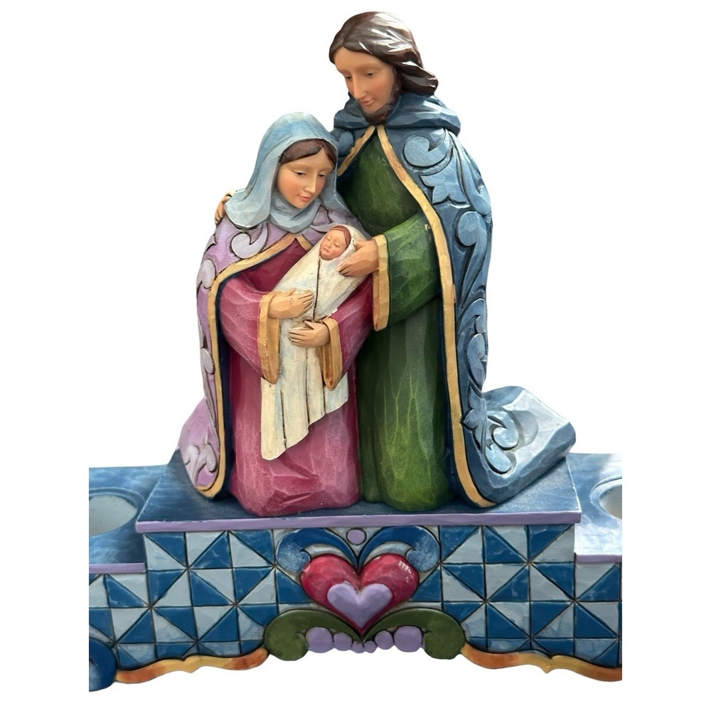 Jim Shore Advent‎ Holy Family Nativity Candle Holder Christmas Decor